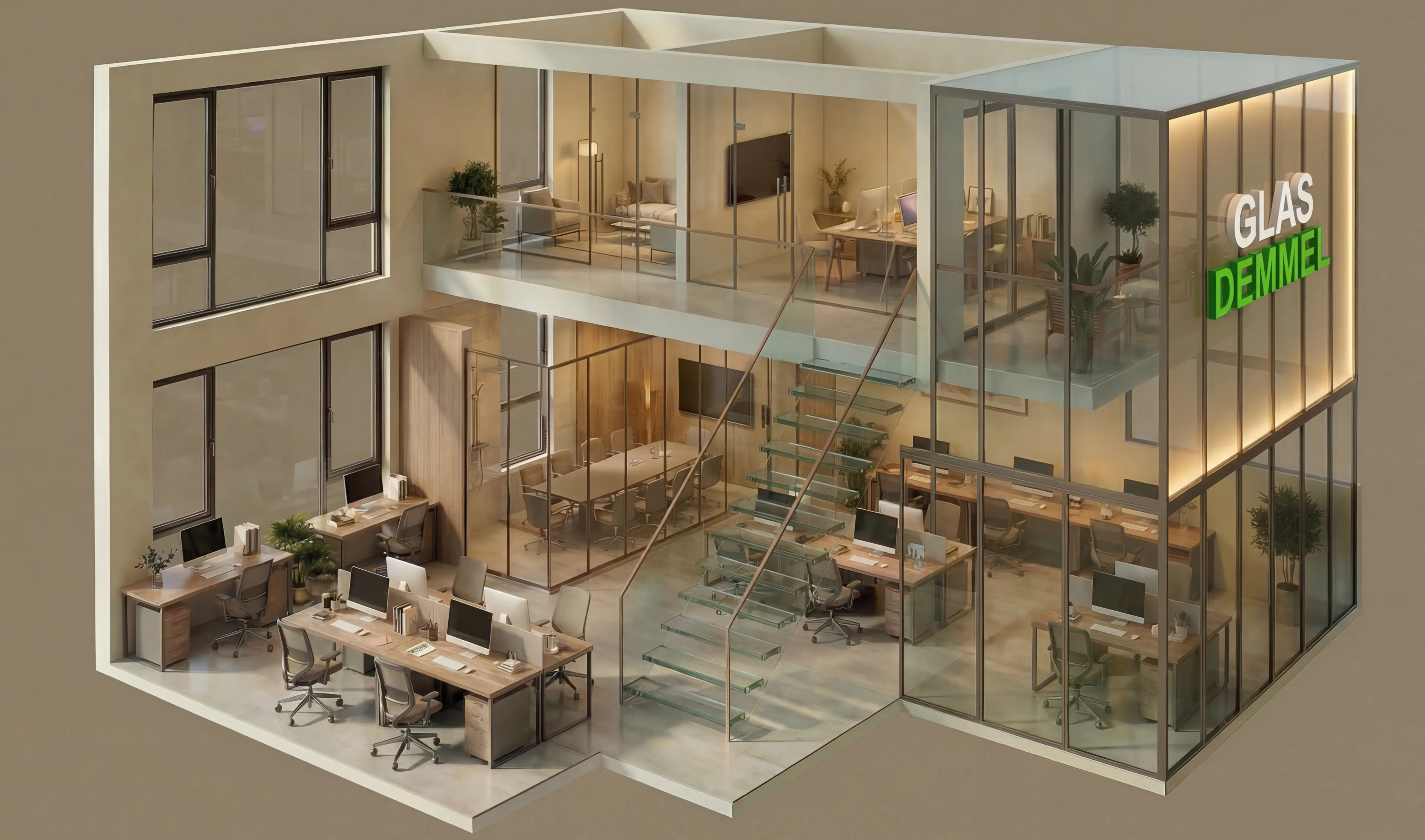 Gewerbe - Glaslösungen im Objektbereich